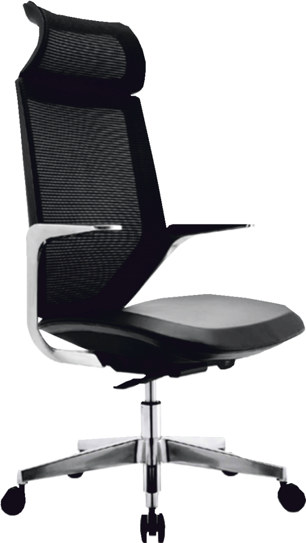 office chair in silver and black color
