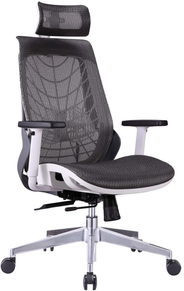 office chair in black color and silver color