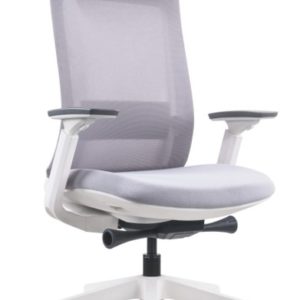 office chair in silver color with wheels