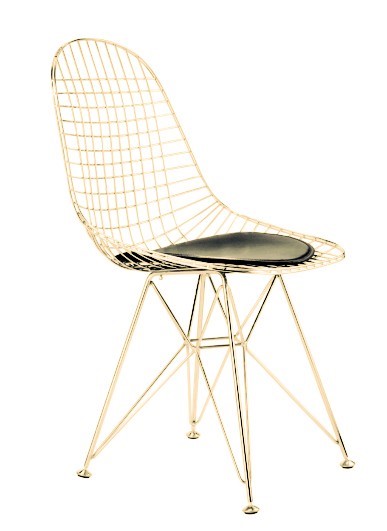 lounge chair trendy chrome in gold color
