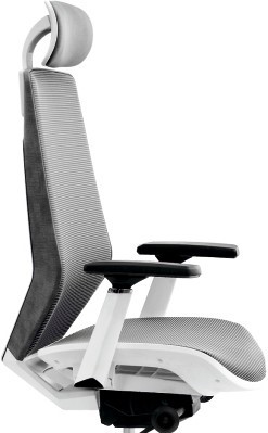 office chair side view in silver and black color