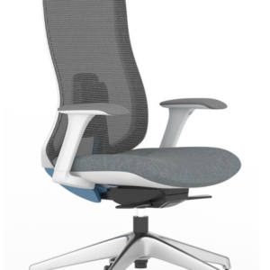 office chair in white and silver combinatiion
