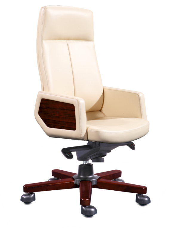 office chairs in brown and white color combination