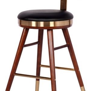 high counter chair in black and wooden color