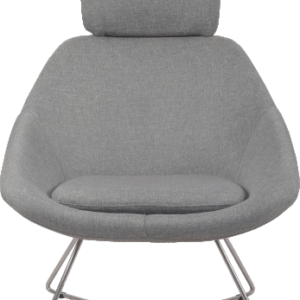 lounge chair in grey color with headrest