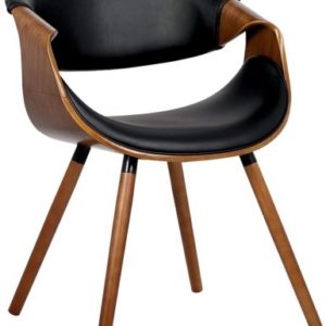 lounge chair in black and wooden color